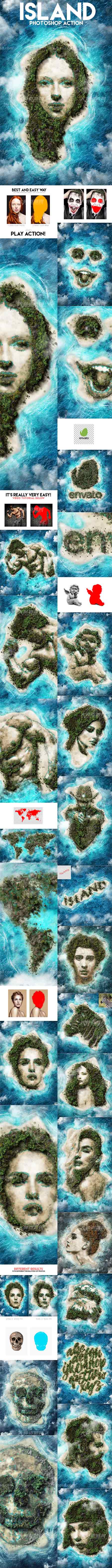Island Photoshop Action,极品PS动作－生成岛屿(含高清视频教程)